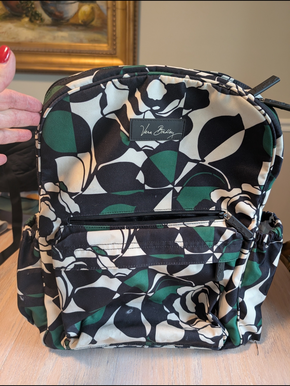 Vera Bradley Black & Green Floral Backpack